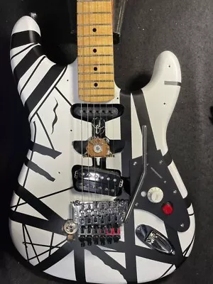 *Floor Model* Frankenstrat Black & White Shop Modified EVH Partscaster FloydRose • $1440.93