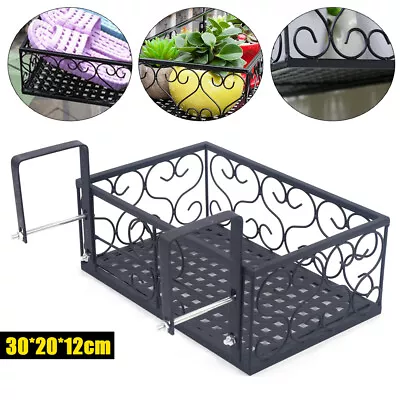 Metal Hanging Plant Basket Planter Flower Pot Holder Garden Balcony Decor Black • $20.14