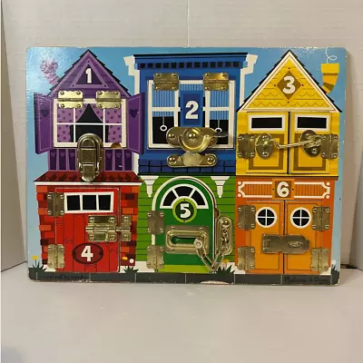 Melissa & Doug Wooden Latches Board Learning Colors Numbers Sensory Board • $13
