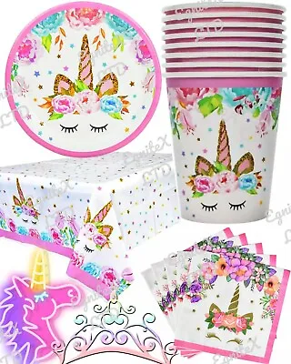 Unicorn Birthday Decorations Tableware Party Supplies Girls Children Decorations • £4.95