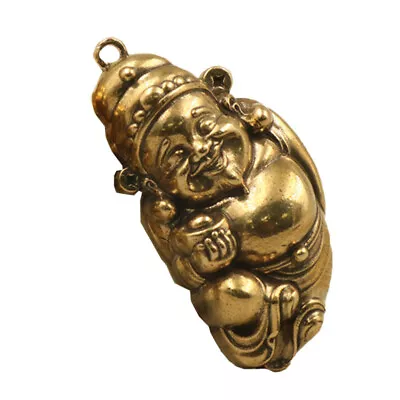 Brass Wealth Tsai Shen Figurine For DIY Craft And Jewelry Making • £10.19