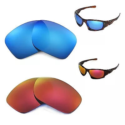 New Walleva Polarized Fire Red + Ice Blue Lenses For Oakley Ten • $26.99