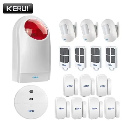 KERUI 110DB Indoor Outdoor Wireless Strobe Flashing Siren Alarm System Kit • $31.59