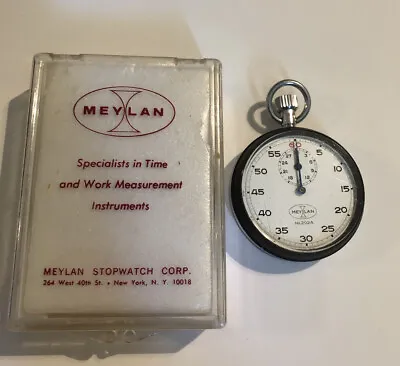Vintage Meylan Wind Up Stopwatch Swiss Made Type 202A Works!! • $39.99