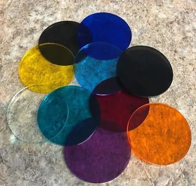 Color  Acrylic Disks / Circles TRANSPARENT Assorted Sizes And Colors!  • $16.20