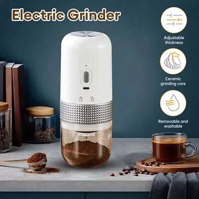 Electric Coffee Grinder Portable Automatic Burr Coffee Bean Grinder Rechargeable • $34.26