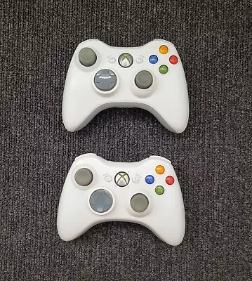 Microsoft Xbox 360 Wireless Controllers White Excludes Battery Pack Tested Works • $44