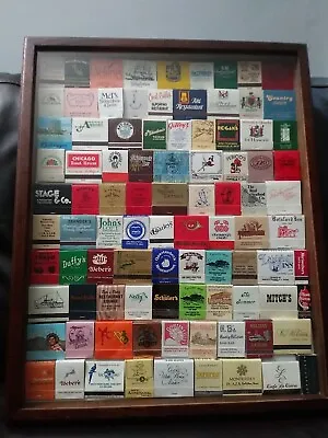 Lot Of Random Vintage Matchbooks In Picture Frame (Boxes Includes Matchsticks) • $50