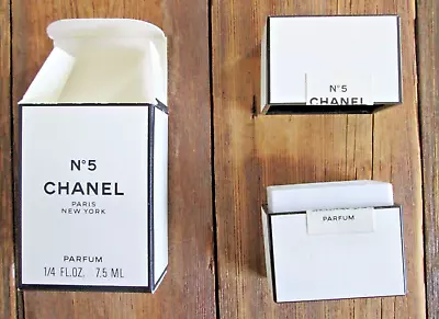 Vintage CHANEL No. 5 Perfume Parfum 1/4 FL. OZ 7.5 (EMPTY) Bottle & Box France • $7.99