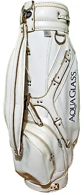 Vintage Ron Miller Golf Bag Pro Model White Leather Stand Bag 6- Way Divider USA • $45.85