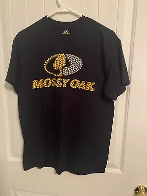 Mossy Oak T Shirt Navy Blue Adult Medium Size M Graphic Tee Unisex • $7.50