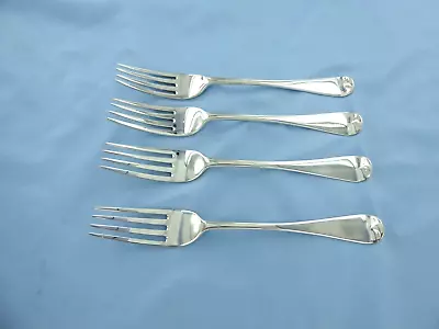 An Antique Set Of Four Sterling Silver   Old English Dessert Forks London 1876. • £150