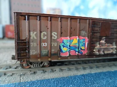 N Scale Roundhouse 50'  Box Car  Kcs Custom Weathered Graffiti Mtl • $32.95