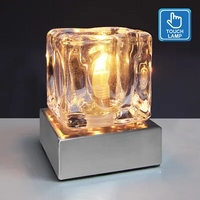 £15.99 • Buy Dimmable Touch Table Light Glass Ice Cube Bedside Study Office Dimmer Lamp M0112