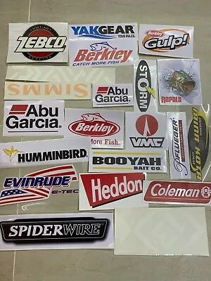 $21.99 • Buy Fishing Stickers LOT Of (21) Decals  Best Set For Black Vehicle And Boat