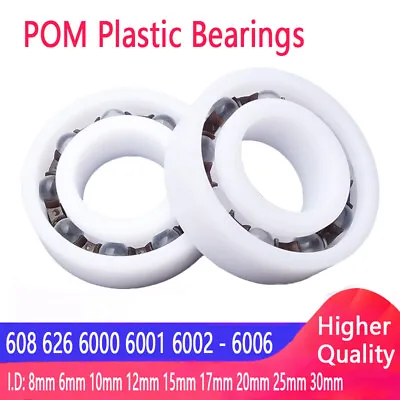 POM Plastic Bearing 608 - 6006 Glass Balls /Deep Groove Ball Bearings Waterproof • $1.10