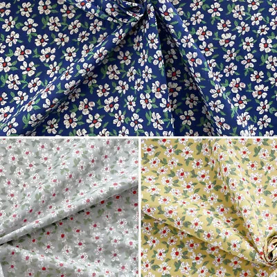 Polycotton Fabric Daisies Daisy Floral Flower Leaves Garden Hercules Road • £2.70