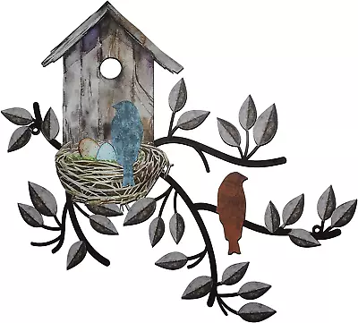 Birds Wall Decor Metal Bird Decor Wall Outdoor Bird Wall Art Hanging Metal Tree  • $14.13