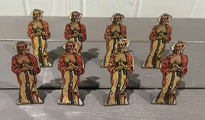 Vintage Marx 1930's Flat Tin Soldiers #20 American Indian - Lot Of 8 • $40