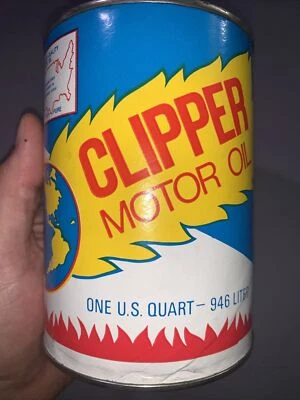 $59 • Buy Vintage Original Service Station Auto RARE Clean Clipper Motor Oil Quart Oil Can