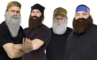 £27.80 • Buy Mens Adult Hillbilly USA Patriotic Crazy Quackers Beard & Bandana Costume Collec