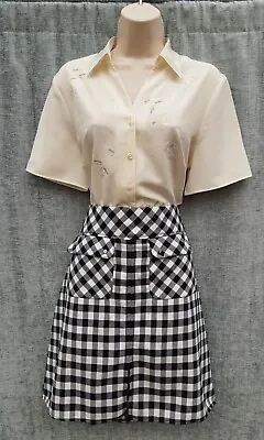 £5.99 • Buy Check Mini Skirt,mini,mod,60's,70's,80's Vintage Style,dorothy Perkins,size 14