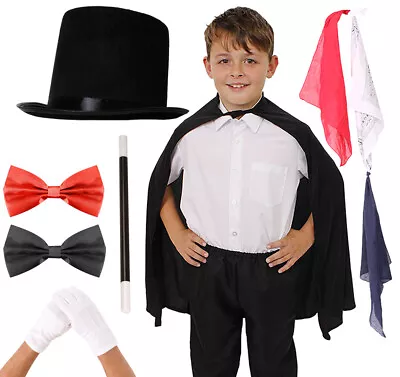 £3.99 • Buy Child's Magician Fancy Dress Costume Hat Bow Tie Cape Magician Outfit Magic Lot