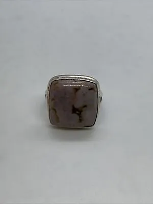 Vintage Southwest Style Sterling Silver Unknown Stone Square Ring Size 9 • $23.39