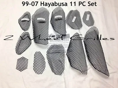 99-07 Hayabusa Gsxr 1300 Black Fairing Tail & Nose Grills Screens Vents Mesh • $59.99