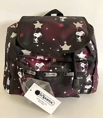 LeSportsac Peanuts®️ Small Edie Drawstring  Backpack Snoopy In The Stars New • $125