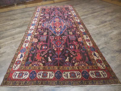 Tribal Geometric Vintage Turkish Rug Farmhouse Handmade OrientalRug 4.10x10.4Ft • $0.99