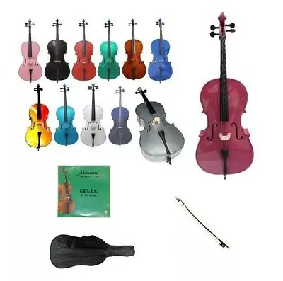 Student CelloBagBow StringsRosinBridge 4/4 3/4 1/2 1/4 1/8 1/10 1/16 • $399.99