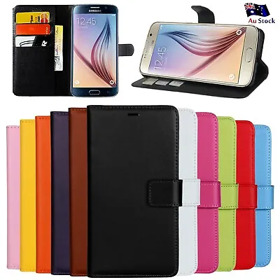 $8.95 • Buy Wallet Leather Flip Case For Samsung Galaxy S6 S7 Edge S8 S9 Plus Note 8 9 Cover