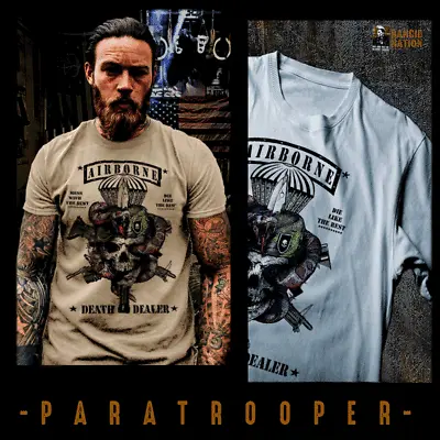 Airborne T-Shirt Military Paratrooper Army Infantryman Jumpwings Air Assault Tee • $19.99