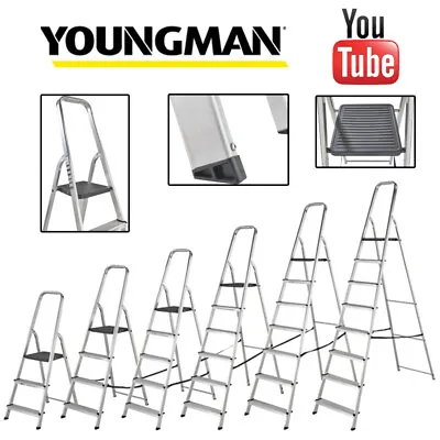 Youngman Atlas Platform Step Ladders  Aluminium Steps Trade & DIY Use  EN131 • £52.65