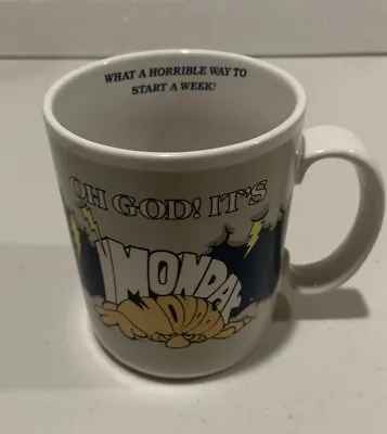 Vintage Design House Enesco White “Oh God! It’s Monday!” Coffee Cup Mug • $5