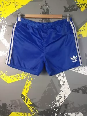 Adidas Vintage Running Football Beach Shorts 90s Blue/White Young Size 16 Ig93 • $21.24