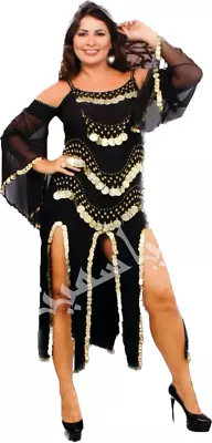 Egyptian Belly Dance Dress Saidi CostumeBaladi Galabeya Fallahi Abaya Kaftan • £26.66