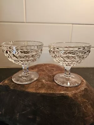 VTG Set Of 2 Fostoria American Cube Dessert Dishes • $18