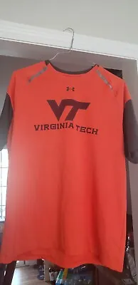 Under Armour Heat Gear Loose Virginia Tech Hokies Orange  Shirt  Men's Size XL • $5.99
