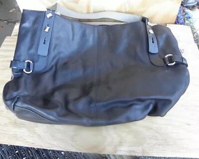 FRANCESCO BIASIA Large Black Leather Tote Bag Excellent Condition • $35