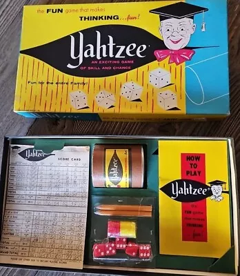 1956 Original Yahtzee Family Dice Game Lowe Company Good Cond.  • $14