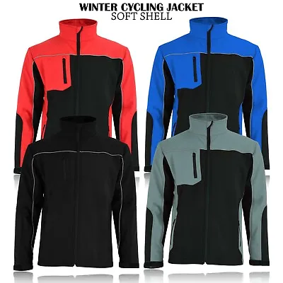 Mens Soft Shell Outdoor Waterproof Windproof Work Thermal Fleece Lined Jacket UK • £22.99