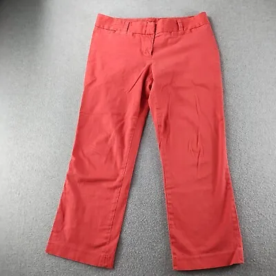 J Crew City Fit Stretch Casual Coral Cotton Blend Mid Rise Pants Women's Size 8 • $17.99