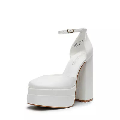 $39.99 • Buy Women Ankle Strap High Chunky Block Heel Platform Wedding Party Pump Shoes
