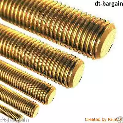 £16.90 • Buy 1 Meter Solid Brass Threaded Rod Bar Studding Allthread M4 M5 M6 M8 M10 M12 M16