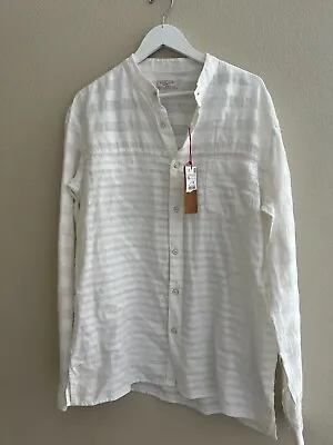 Zara Man Shirt White Size XL Linen  NWT Slim Fit Button Long Sleeve • $24.65