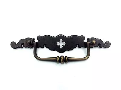 Brass Arts & Crafts Mission Colonial Gothic Drawer Pull Handle 5 3/4  Center • $79.95