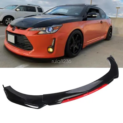 For Scion Tc Xb Glossy Black+Red Front Bumper Lip Spoiler Splitter Body Kit • $69.99