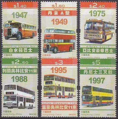 Hong Kong 2013 Hong Kong Buses Set Of 6 MNH • £3.50